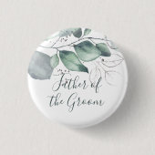 GROEIENDE WATERVERF VAN EUCALYPTUS RONDE BUTTON 3,2 CM (Voorkant)