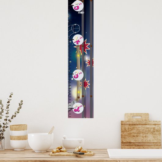 Groeigrafiek van de superruimtePinball-machine. Poster (Keuken)