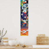 Groeigrafiek van de superruimtePinball-machine. Poster (Keuken)