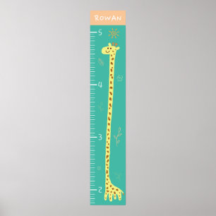 Groeimeter met Lachende Giraf Poster