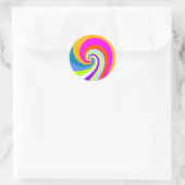 GROEISEN RETRO ONTWERP LOVELY  RAINBOW VIBES RONDE STICKER (Tas)