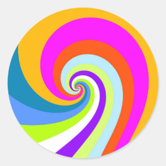 GROEISEN RETRO ONTWERP LOVELY  RAINBOW VIBES RONDE STICKER