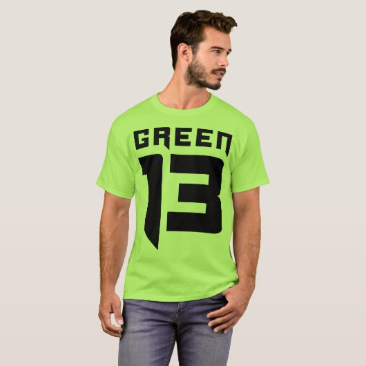 Groen 13 Logo (groen) T-shirt (Voorkant volledig)