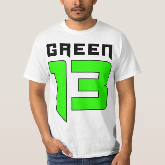 Groen 13 Logo (wit) T-shirt (Voorkant)