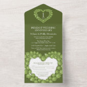 Groen 1e peridot trouwdag edelsteen all in one uitnodiging (Binnen)