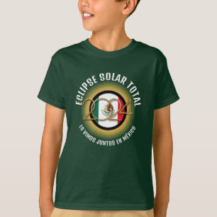 Groen 2024 TOTAAL ZONSVERDUISTERING Mexico Kinder T-shirt