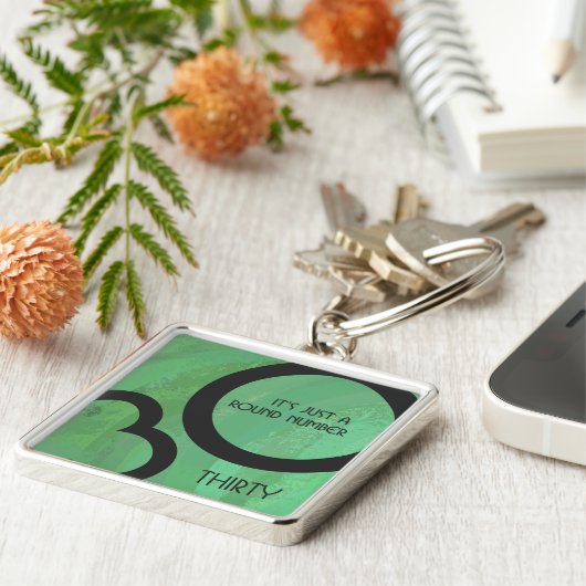 Groen 30 decennium sleutelhanger (Zijkant)