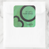 Groen 30 decennium vierkante sticker (Tas)