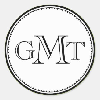 Groen 3 initialen letter monogram royal elegante a ronde sticker