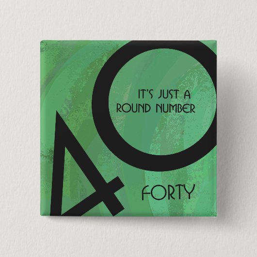 Groen 40 decennium vierkante button 5,1 cm (Voorkant)