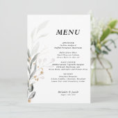 Groen 5x7 bewerkbare bruiloft Flat Menu (Staand voorkant)