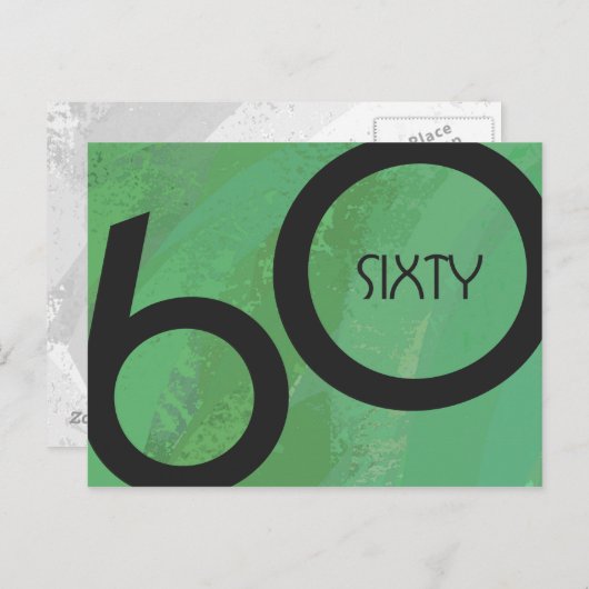 Groen 60 decennium briefkaart (Voorkant / Achterkant)