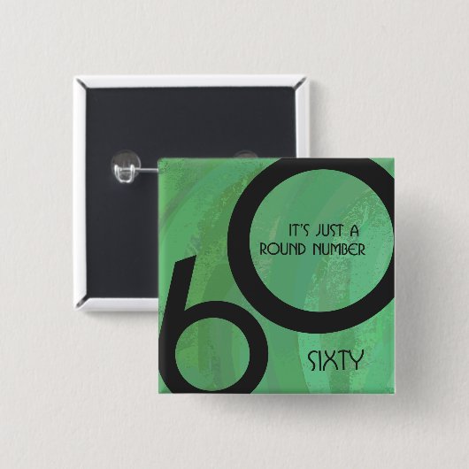 Groen 60 decennium vierkante button 5,1 cm (Voorkant /achterkant)