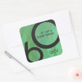 Groen 60 decennium vierkante sticker (Envelop)