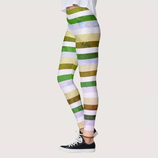 Groen 7 Blauwe Strepen leggings (Links)