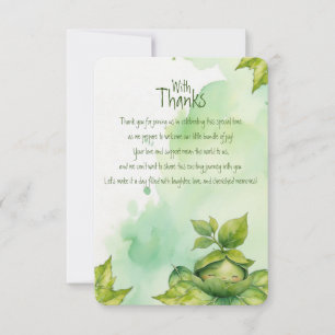 Groen Aangepast Geïllustreerd Natuur Baby shower Bedankkaart