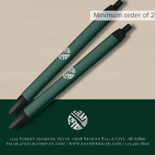 Groen Aangepaste Logo voor speciale acties Zwarte Inkt Pen