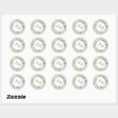 Groen, Aarde Tones Floral Monogram Envelope Seal Ronde Sticker (Vel)