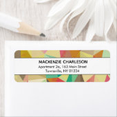 Groen Abstract geometrisch adres Etiket (Insitu)