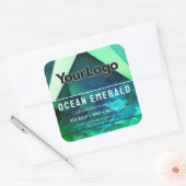 Groen Abstract Geometrisch Merk Product Label (Envelop)