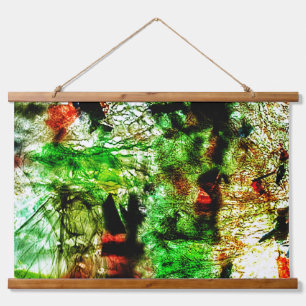Groen abstract Houten Bovenwerk Wandtapijt, Kalme Hangend Wandkleed