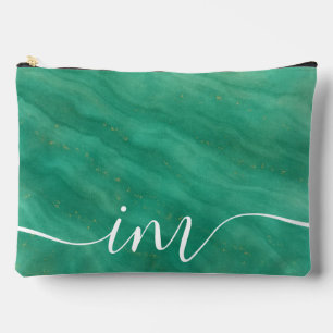 Groen Abstract marmer met aangepaste Initialen - Etui
