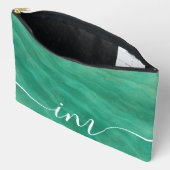Groen Abstract marmer met aangepaste Initialen - Etui (Open)