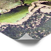 Groen Abstract met Gold en zwart Poster (Hoek)