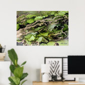 Groen Abstract met Gold en zwart Poster (Thuiskantoor)