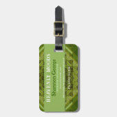 Groen Abstract Patchwork met Logo Bagagelabel (Voorkant verticaal)