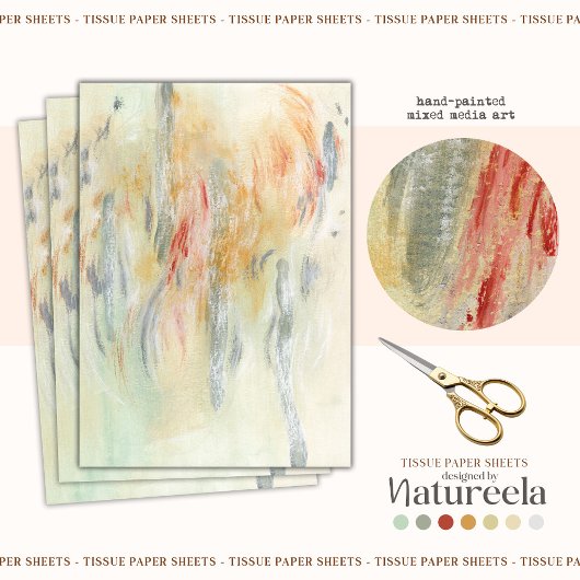 Groen Abstract Patroon Decoupage Tissue Paper Tissuepapier