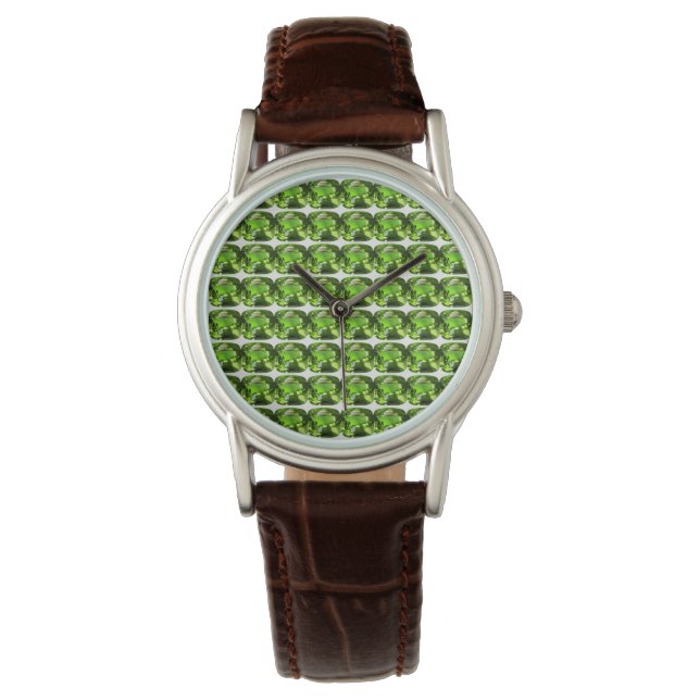 Groen Abstract patroon Horloge (Voorkant)