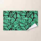 Groen, abstract, retro bad handdoek (Handdoek)