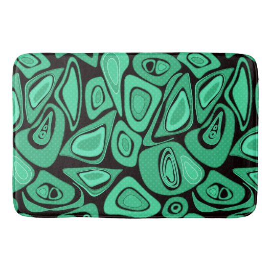 Groen, abstract, retro badmat (Voorkant)