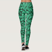 Groen, abstract, retro leggings (Achterkant)