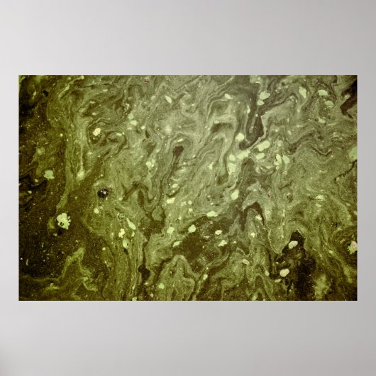 Groen abstract schilderij poster (Voorkant)