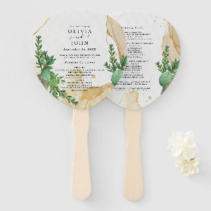 Groen Abstract Waterverf Creatie Idee Handwaaier