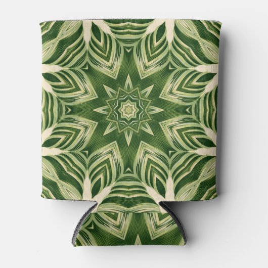 groen abstracte botanische tropische palmbladeren blikjeskoeler (Voorkant)