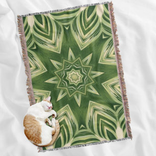 groen abstracte botanische tropische palmbladeren deken