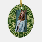 groen abstracte botanische tropische palmbladeren keramisch ornament (Rechts)