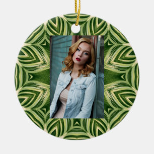 groen abstracte botanische tropische palmbladeren keramisch ornament