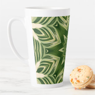 groen abstracte botanische tropische palmbladeren latte mok