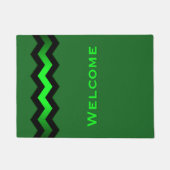 Groen Accent Vertical Welkom Deurmat (Voorkant)