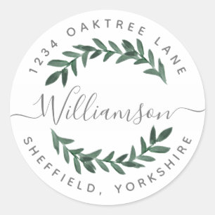 Groen adreslabel ronde sticker