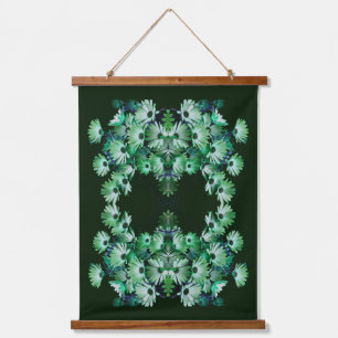 Groen Afrikaans Daisy Flowers Abstract Hangend Wandkleed