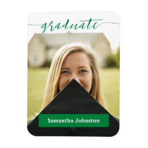 Groen Afstudeer Script Modern Foto Magneet