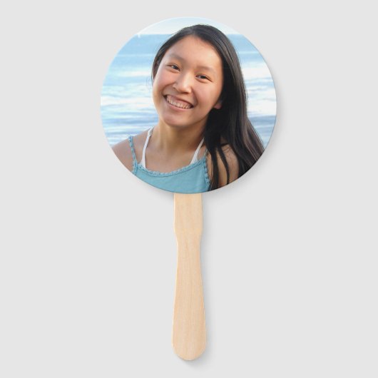 Groen afstudeerder foto gouden glitter script keep handwaaier (Achterkant)