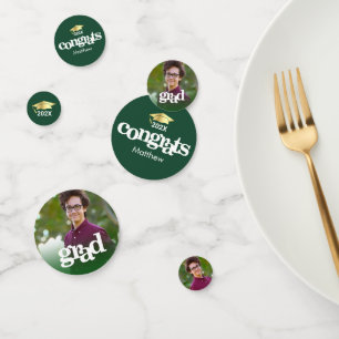 Groen afstuderen 3 foto moderne vetgedrukte typogr confetti
