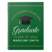 Groen Afstuderen Aangepaste Afstuderen Keepsake Notitieboek (Voorkant)