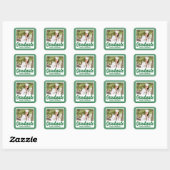 Groen Afstuderen Foto Gepersonaliseerd Afstuderen Vierkante Sticker (Vel)